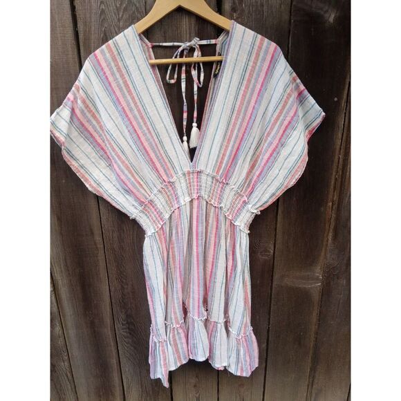 Spiaggia Dolce Bohemian Stiped Mini Dress Xl - Picture 7 of 7